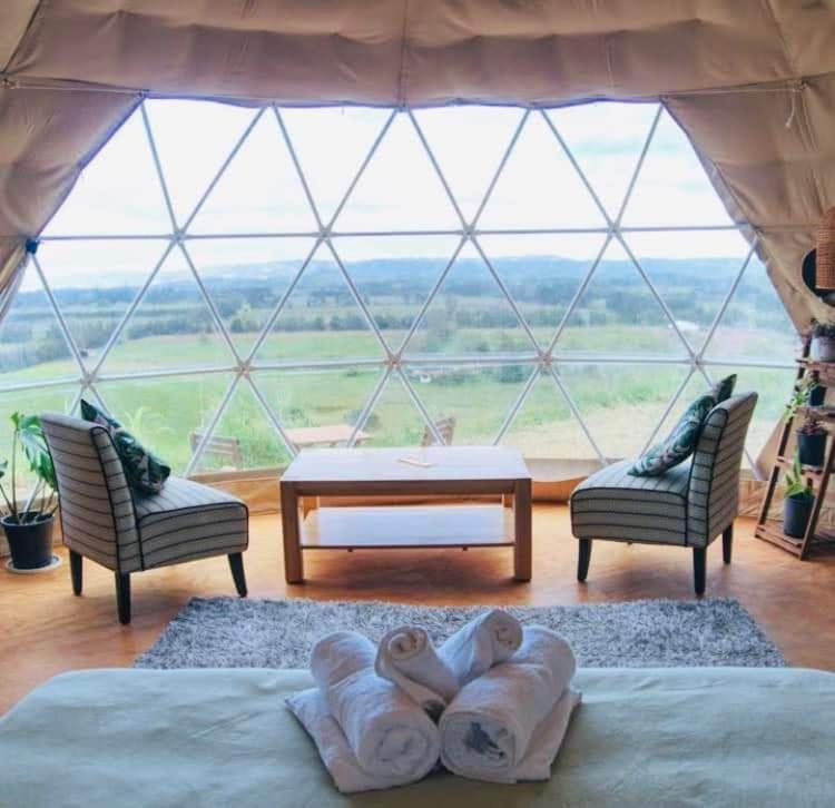 1 Off-grid Eco Seaview Geodesic Glamping Dome Waipu